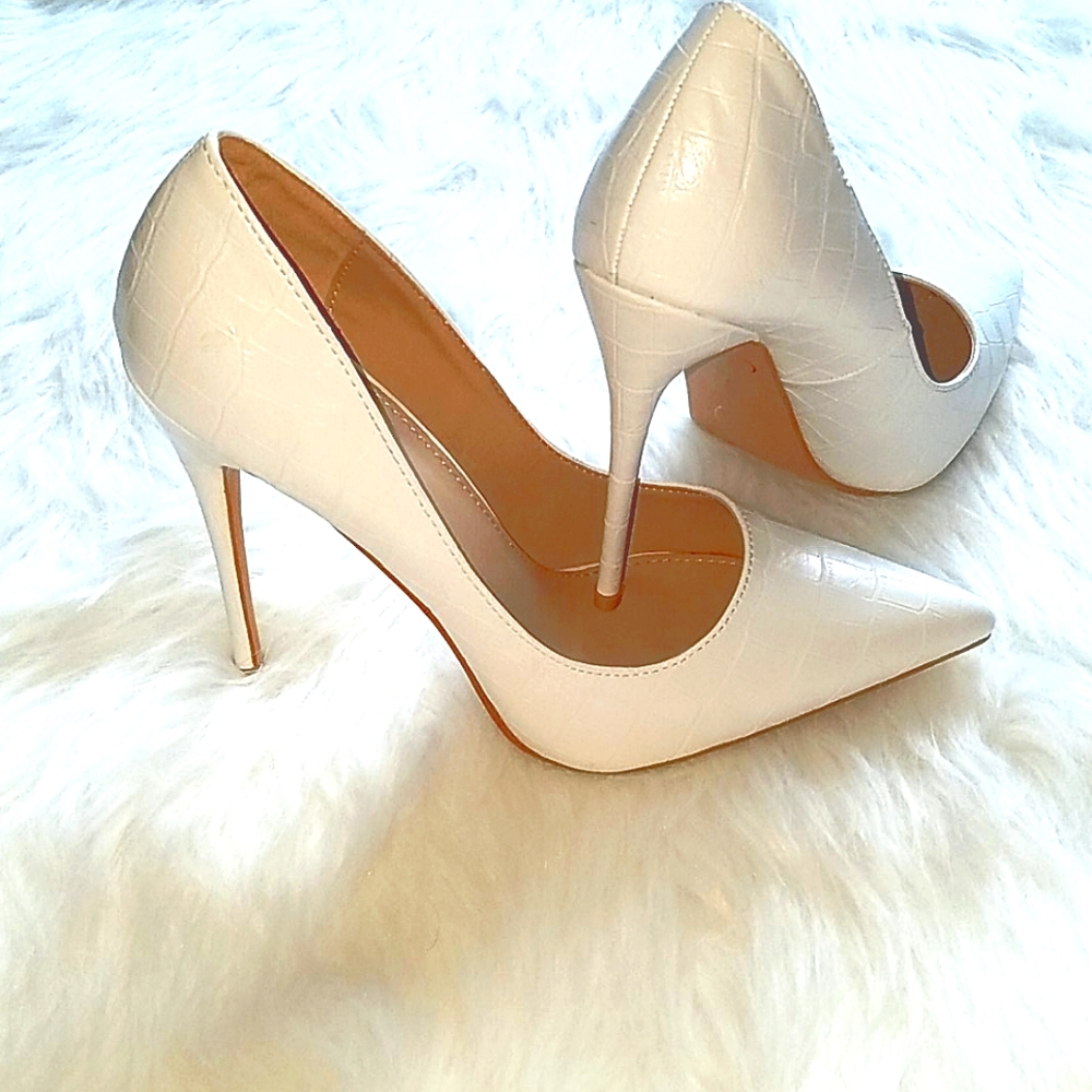 PLT white heels, size UK 5 (US 7)